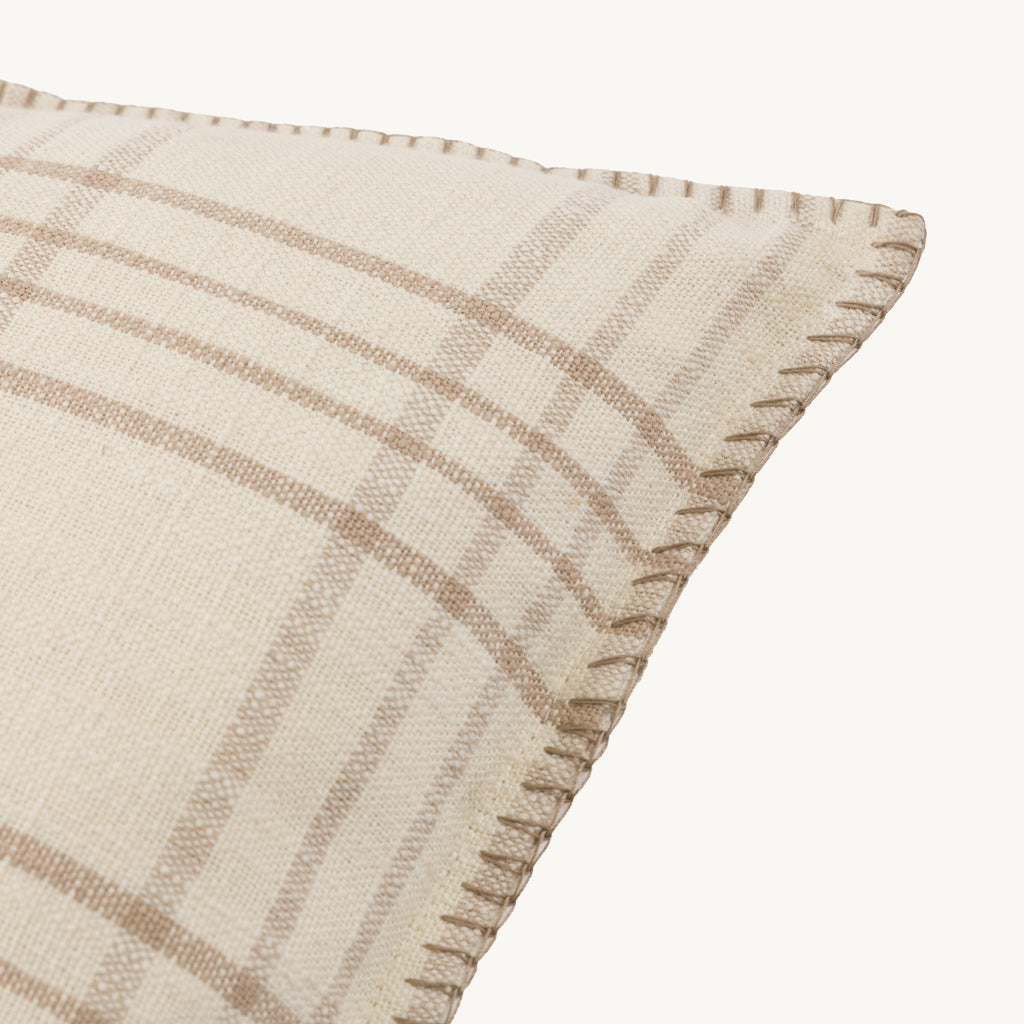 Embroidered Beige 'Merry Christmas' Cushion