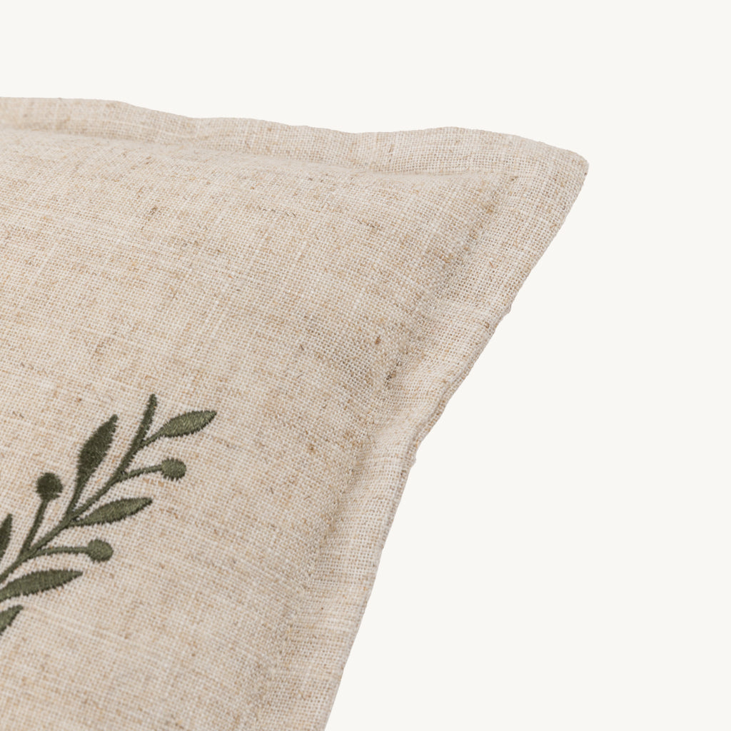 Embroidered Linen 'Merry' Cushion