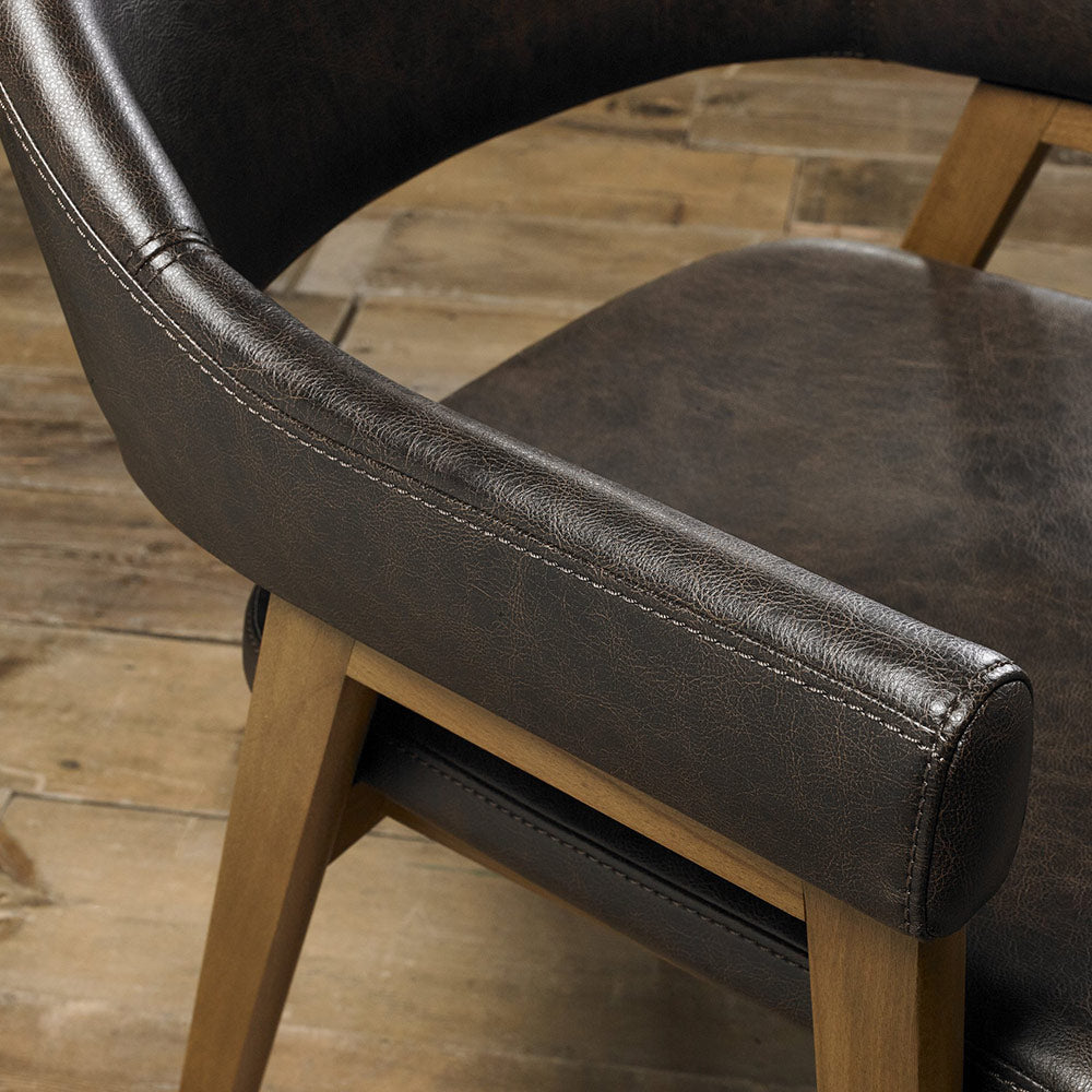 Highgate Rustic Oak Dining Chair in Black