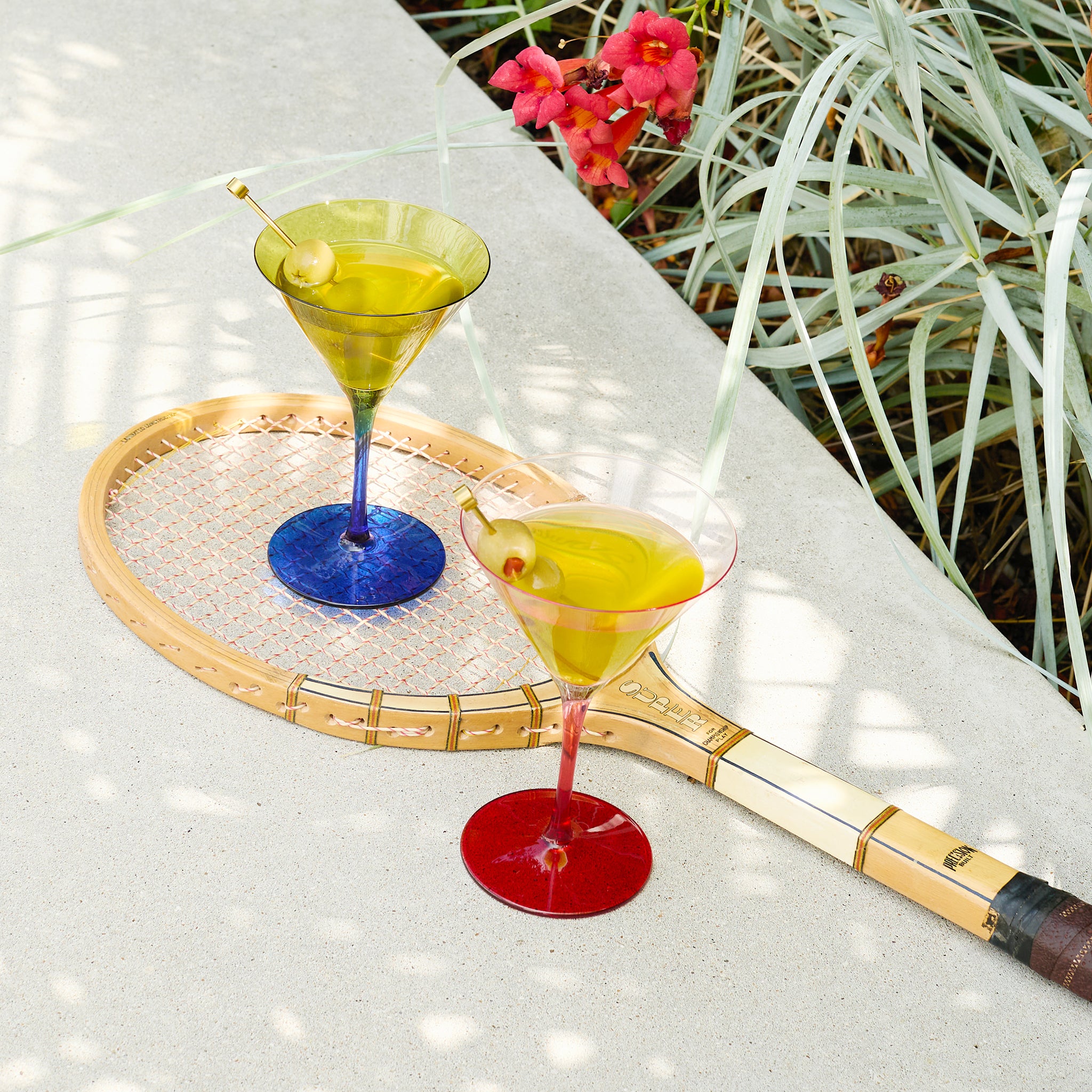 Set of 2 The Olive Martini Glasses in Green