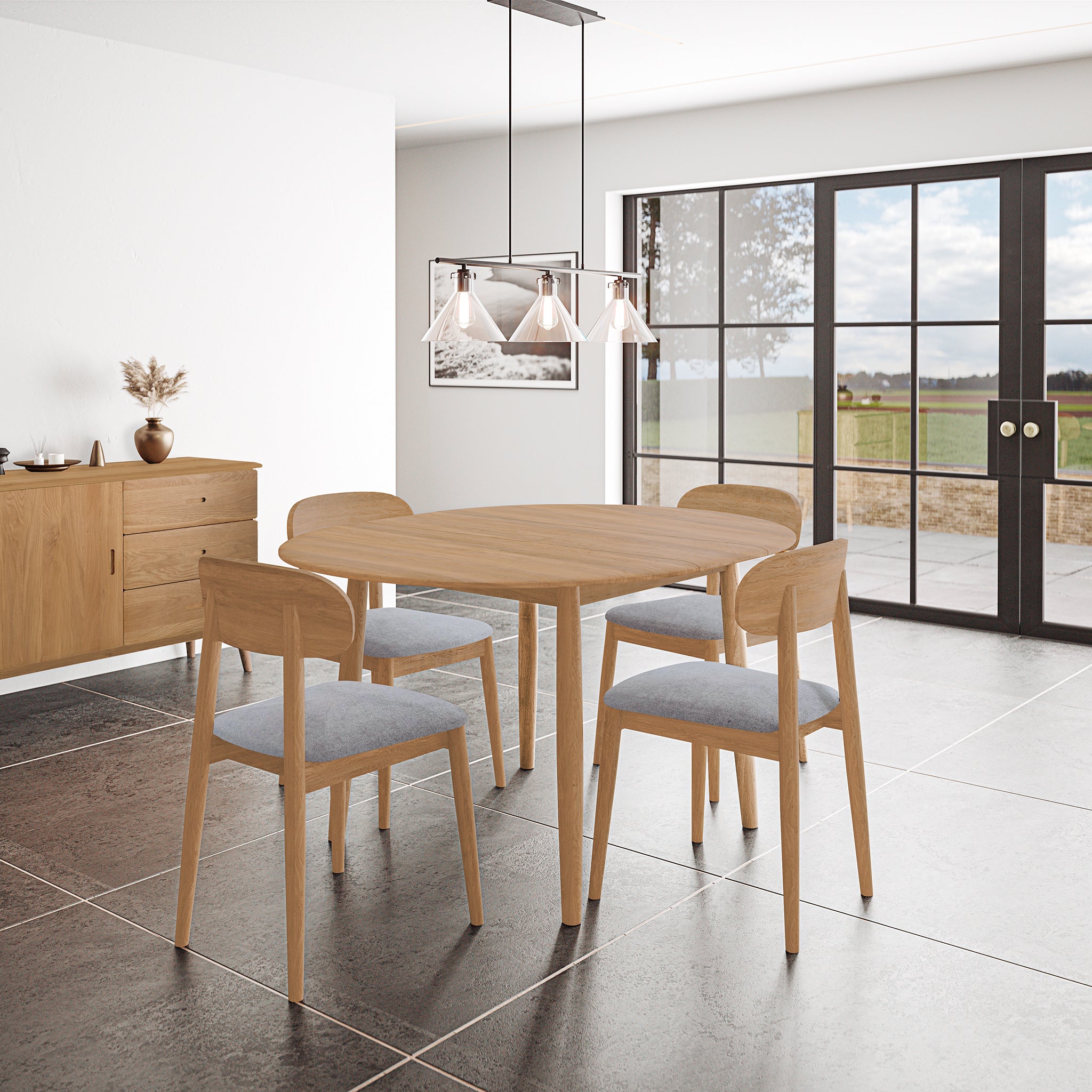 Oxie Round 110-140cm Extending Dining Table