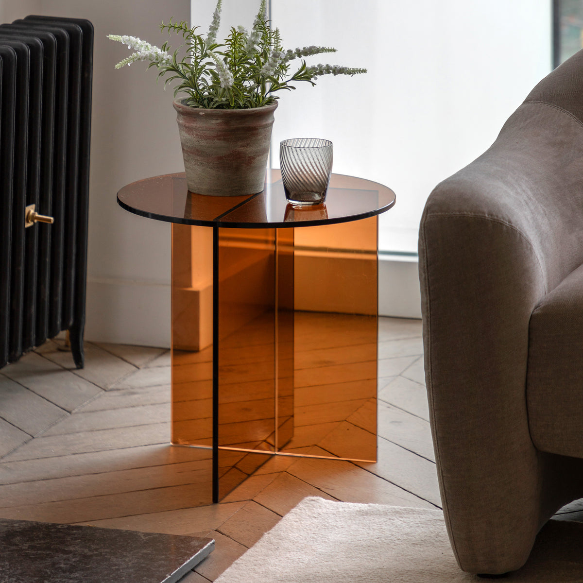 Parioli Round Glass Side Table