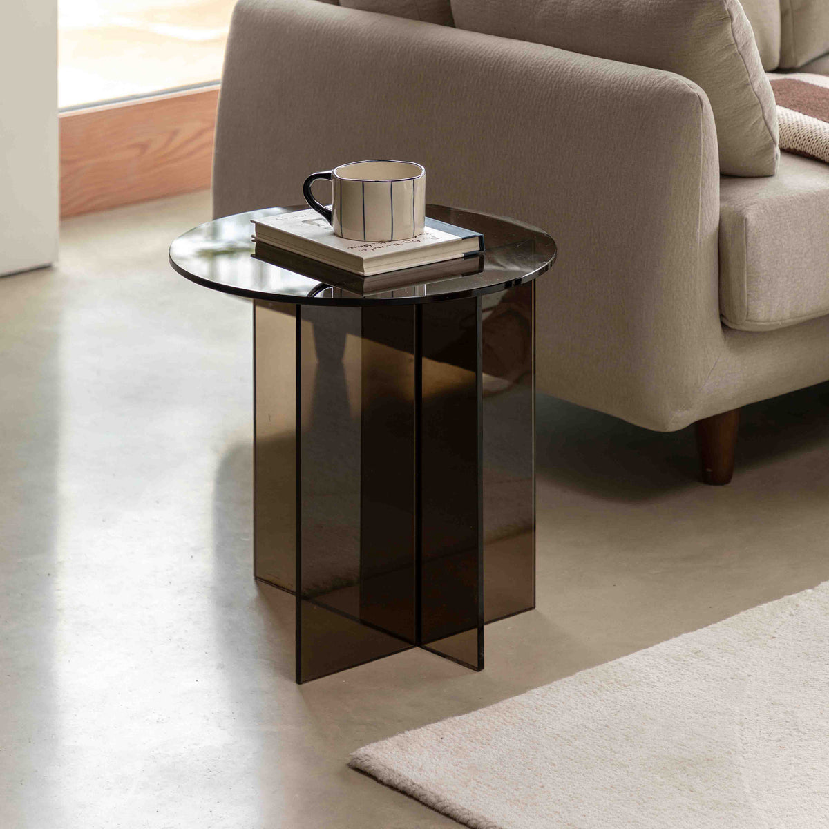 Parioli Round Glass Side Table
