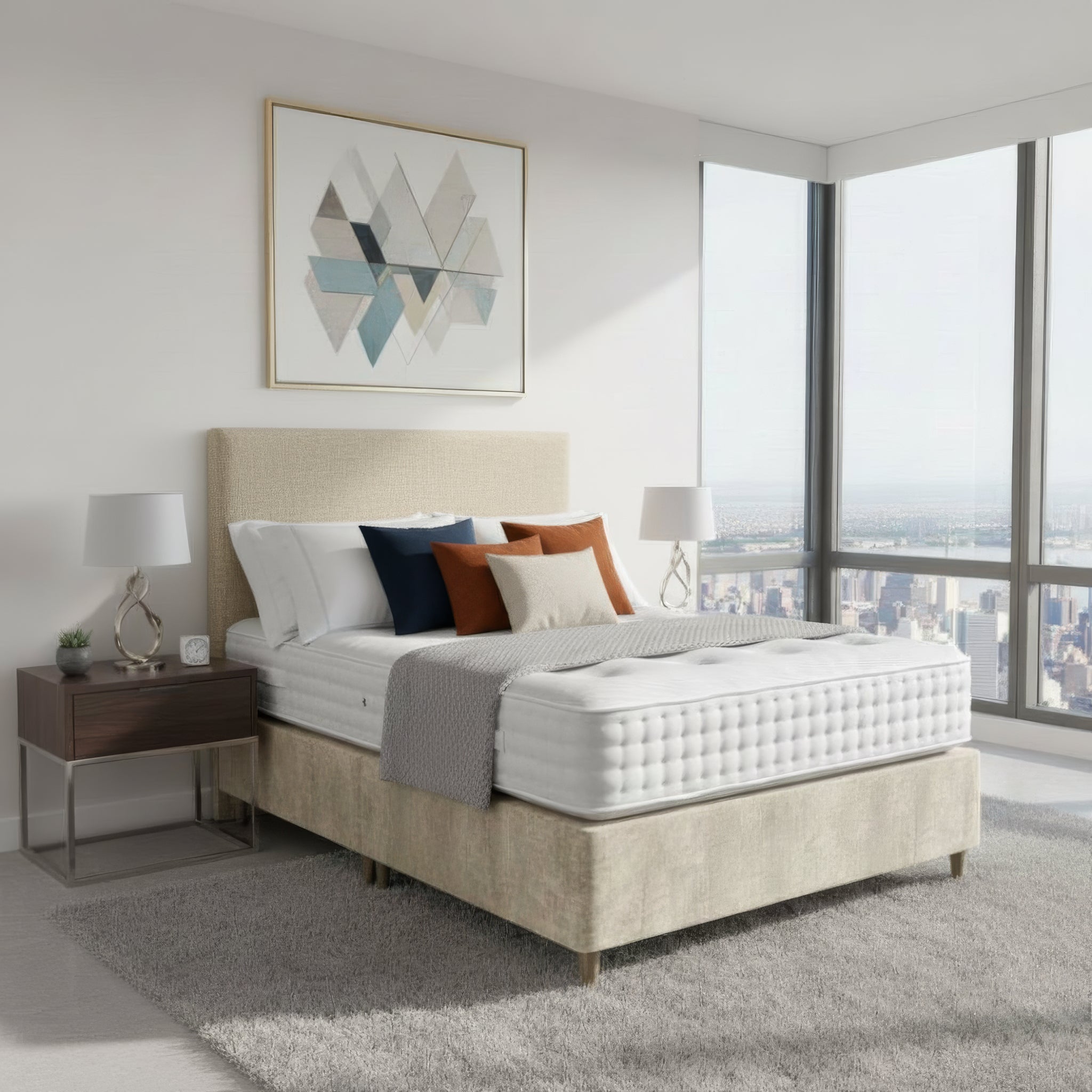 Arighi Bianchi Leg Bed Base in Light Grey