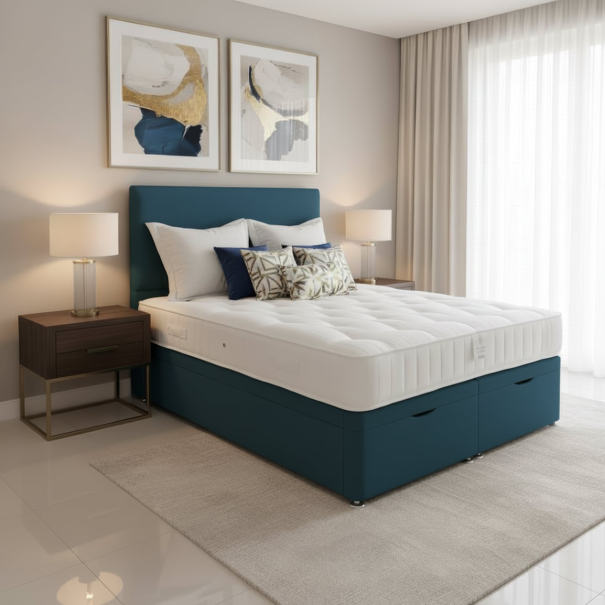 Arighi Bianchi Ottoman Bed Base in Blue