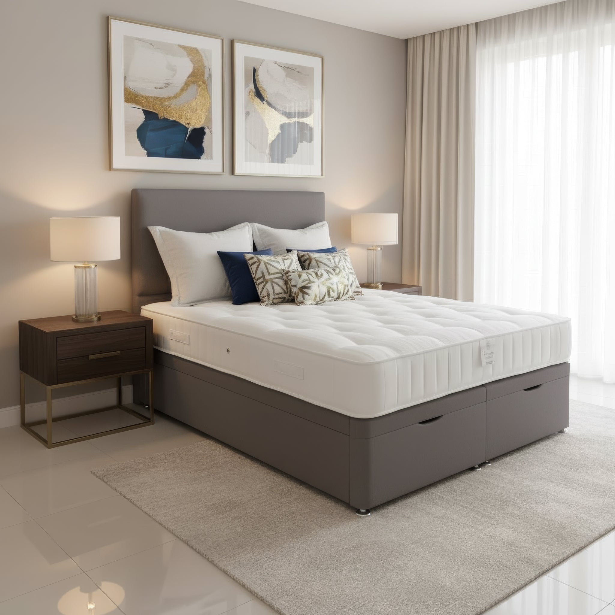 Arighi Bianchi Ottoman Prarie Bed in Dark Grey