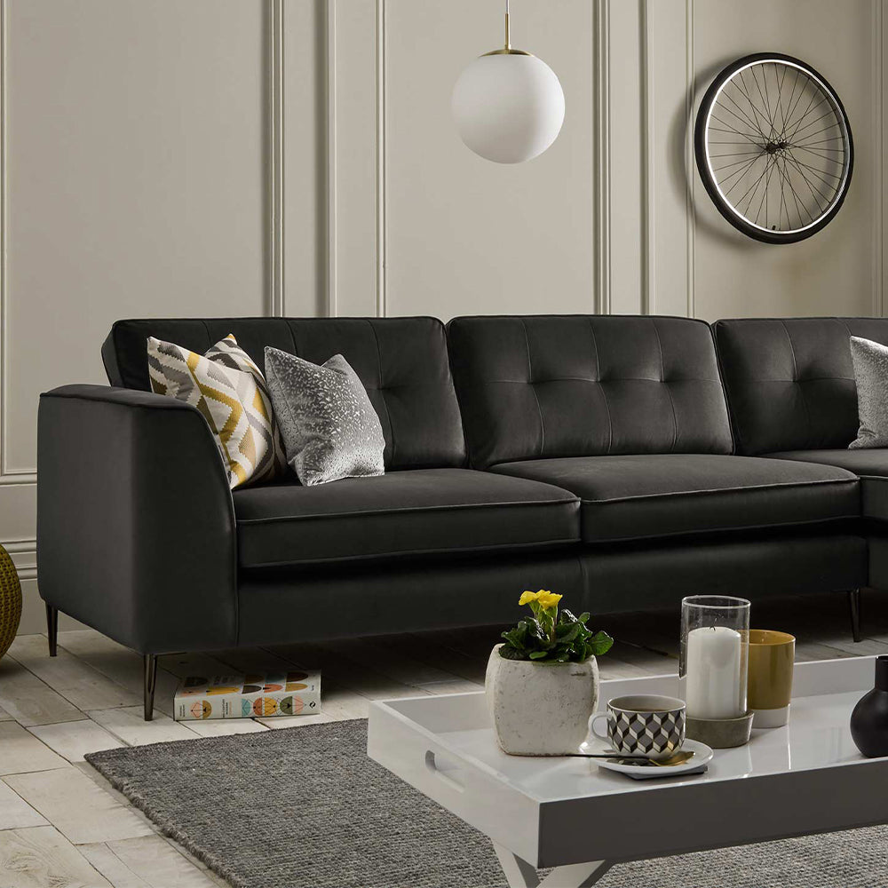 Purley Chaise Sofa in Plush-Slate
