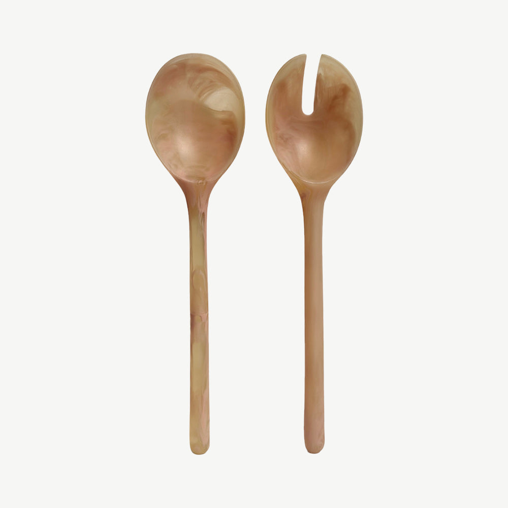 Salad Servers in Peach