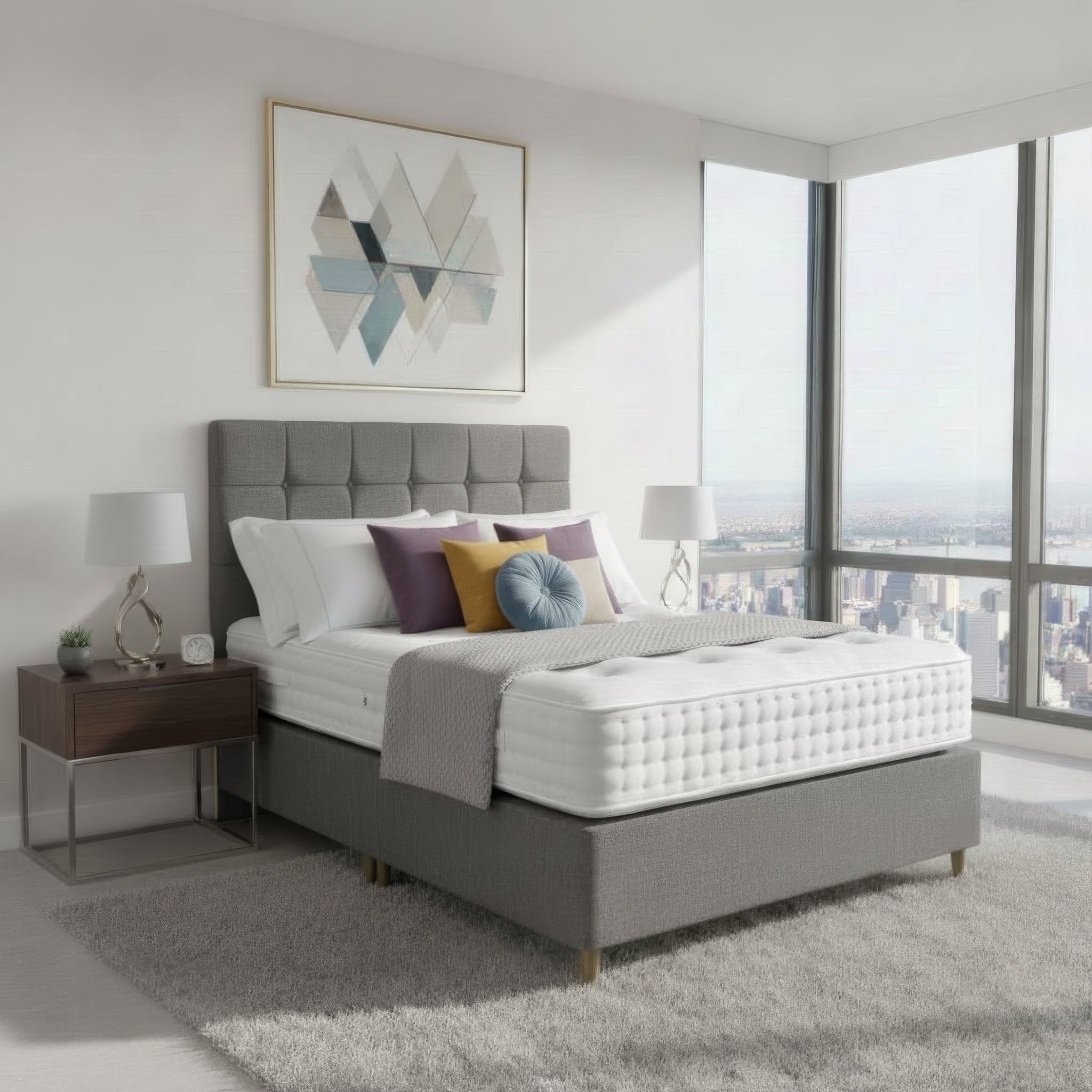 Arighi Bianchi Leg Bed Base in Dark Grey