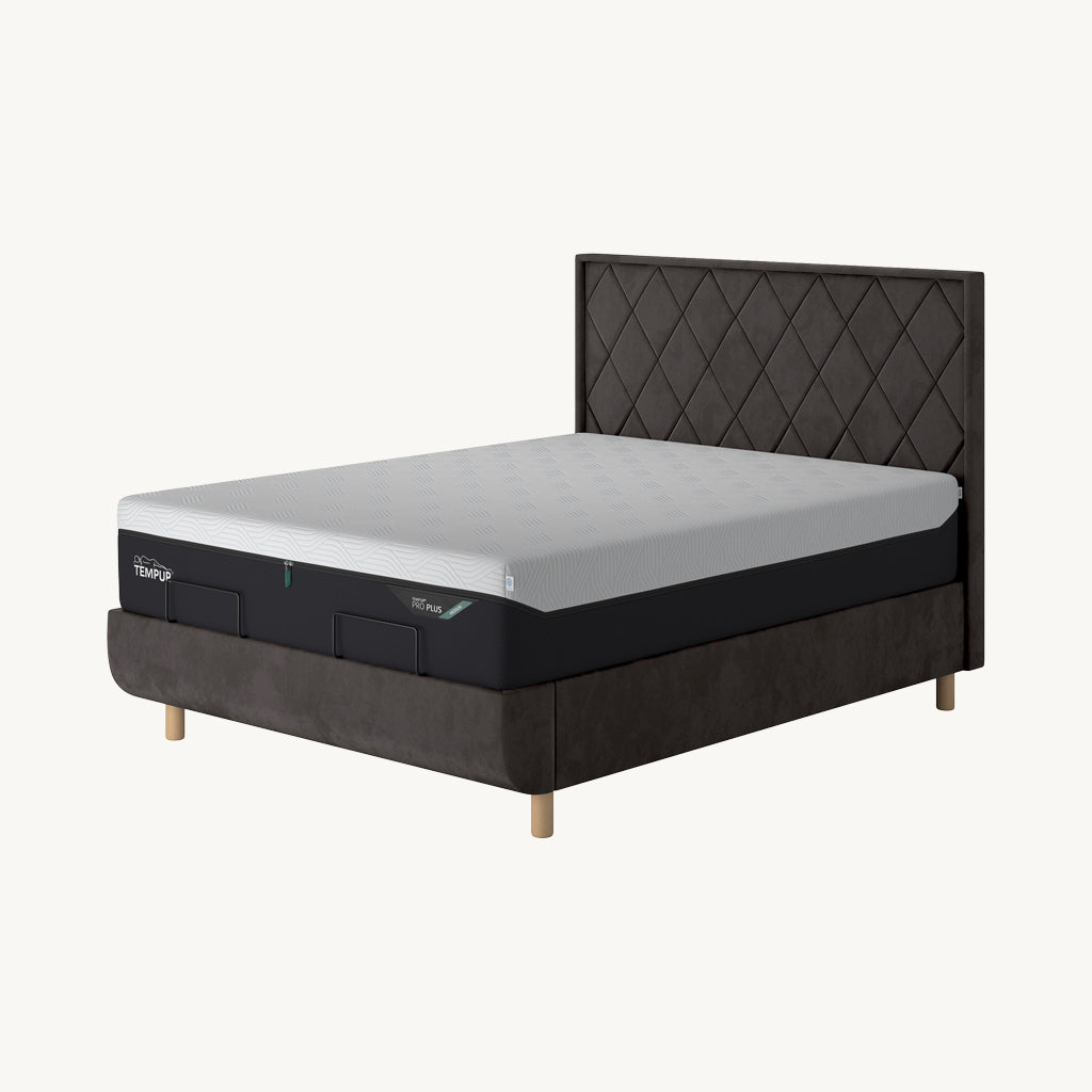 TEMPUR® Arc Static Bed with Quilted Headboard
