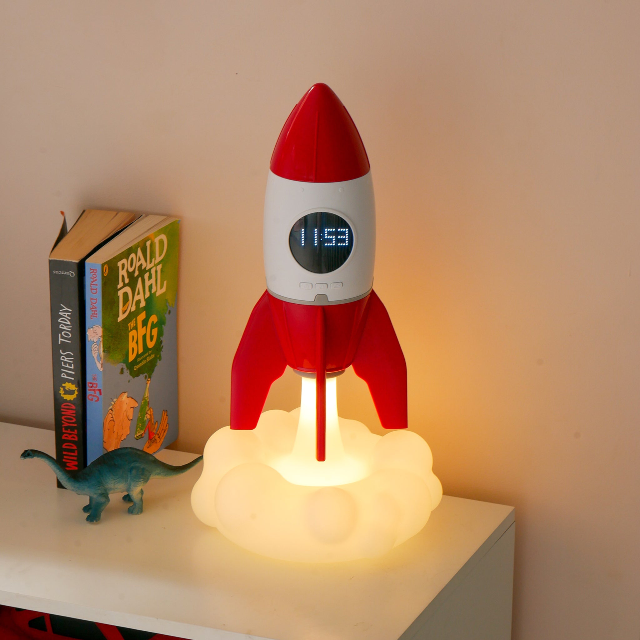 Rocket 3-in-1 Bedside Light, Digital Clock & Ceiling Projector