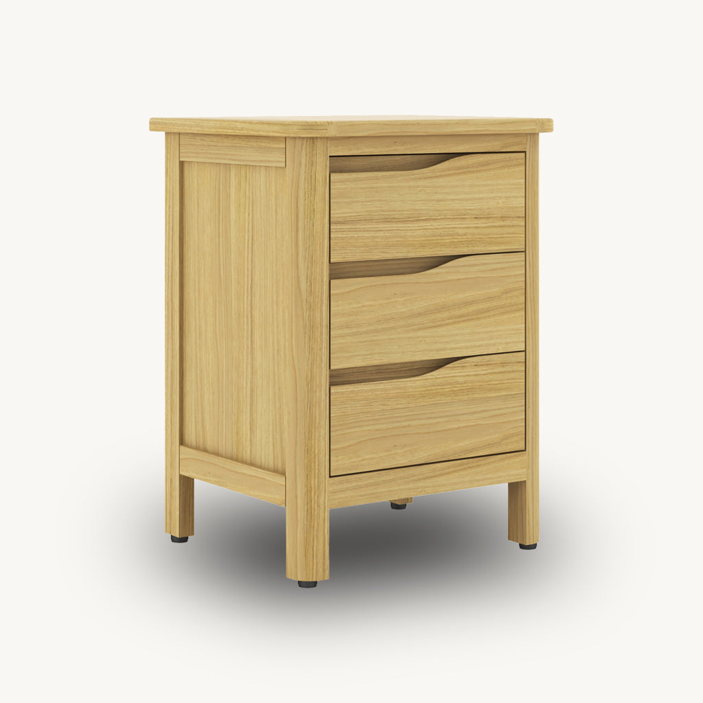 Romina 3 Drawer Bedside Table