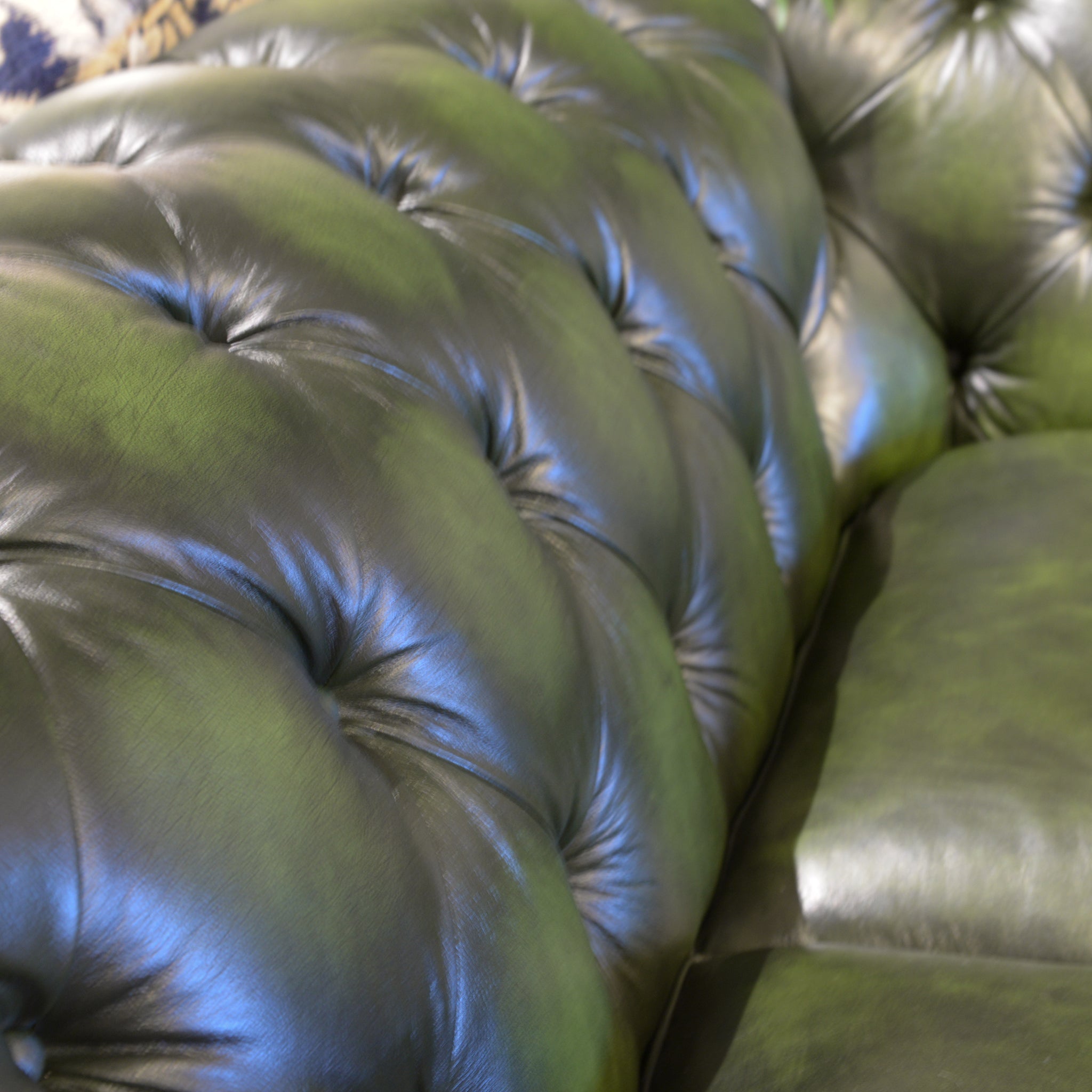 Albert Rub-off Leather Armchair in Green