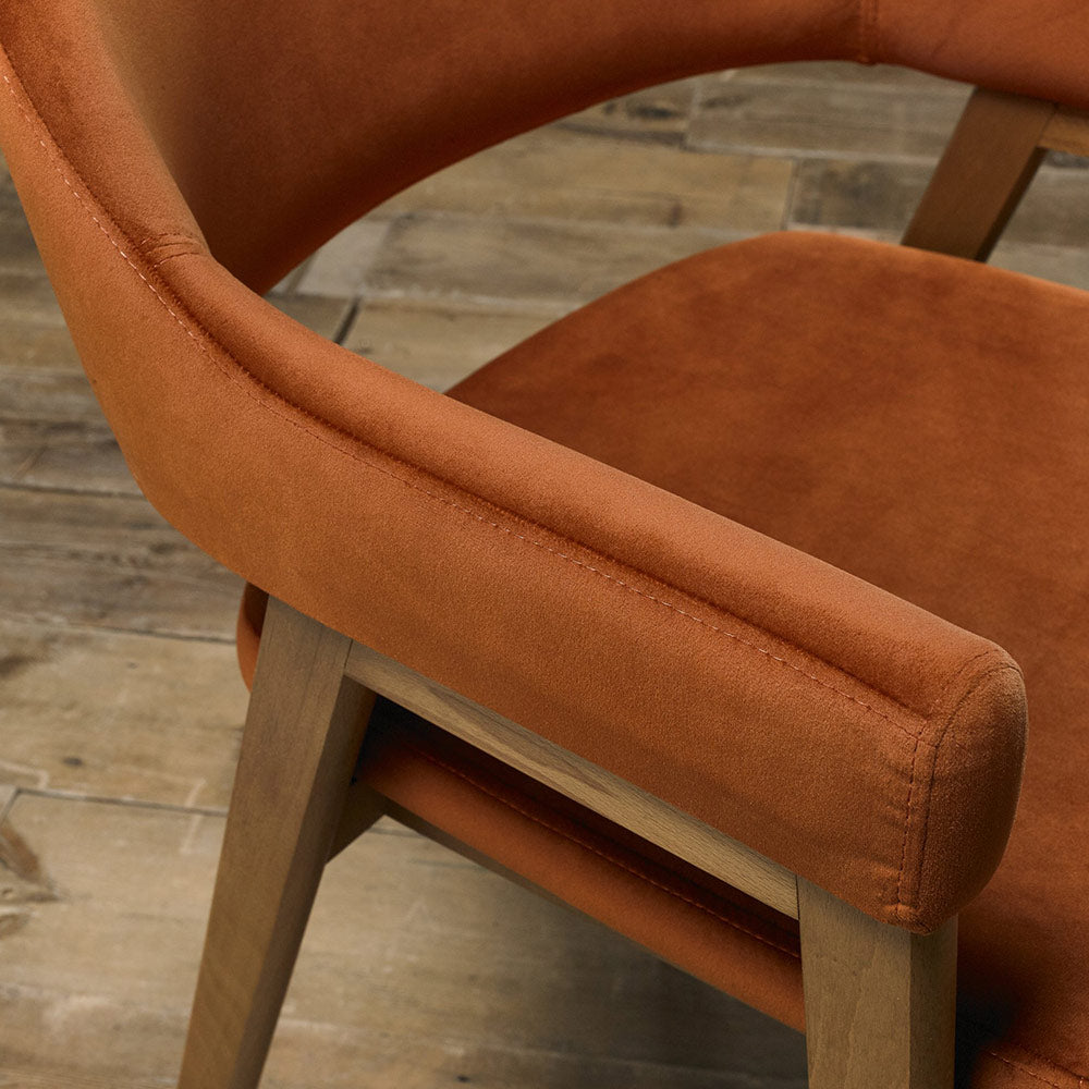 Highgate Rustic Oak Dining Chair in Orange