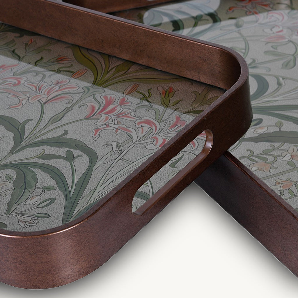 Set of 2 Green Lily Trays