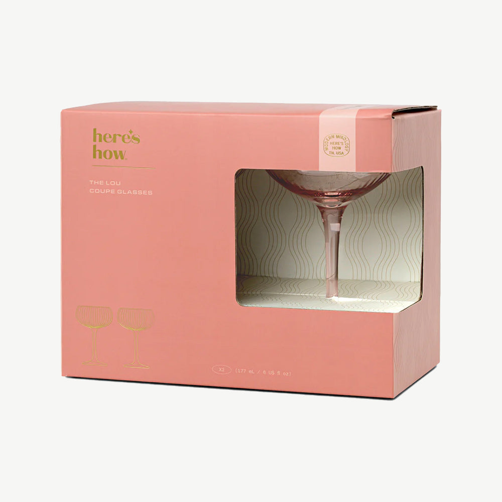 Set of 2 The Lou Coupe Cocktail Glasses in Blush Pink