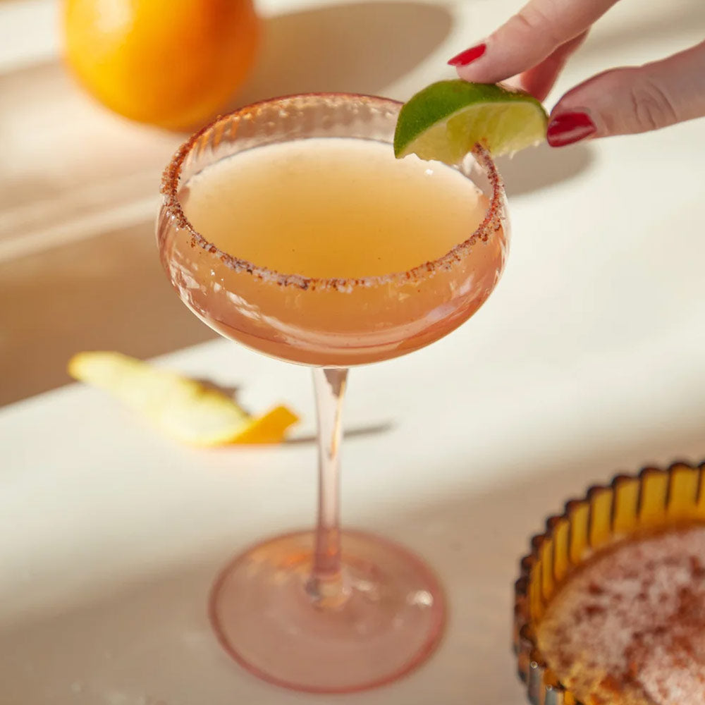 Set of 2 The Lou Coupe Cocktail Glasses in Blush Pink