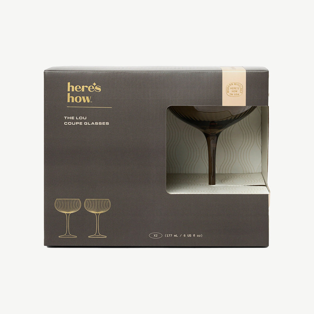 Set of 2 The Lou Coupe Cocktail Glasses in Smoke