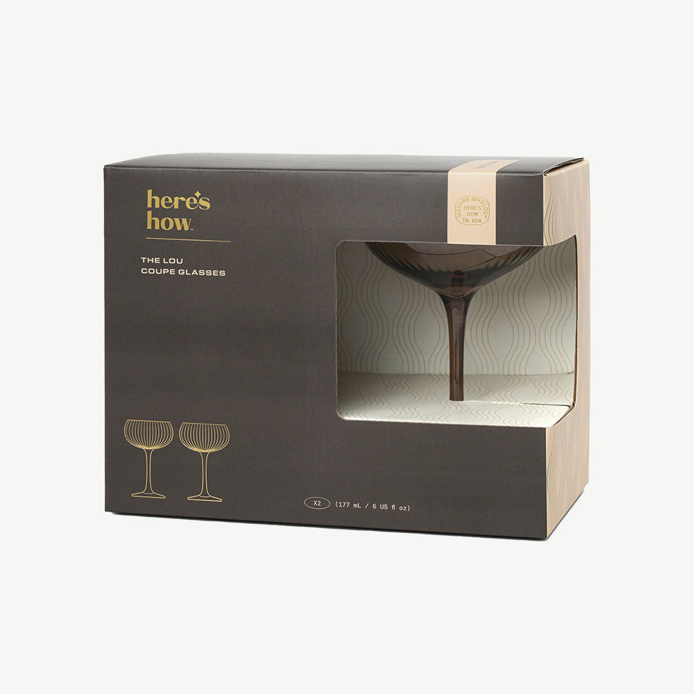 Set of 2 The Lou Coupe Cocktail Glasses in Smoke