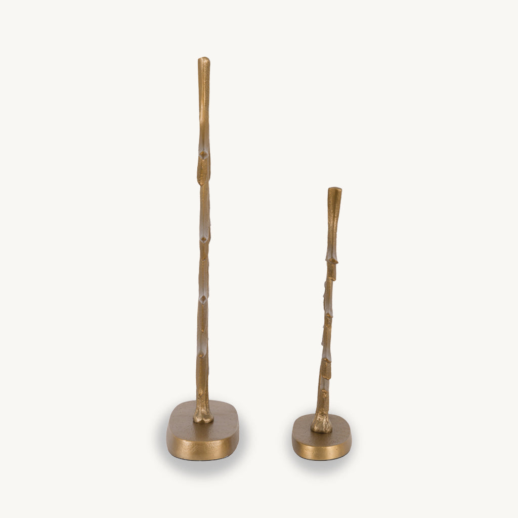Set of 2 Gold Metal Tree Ornaments