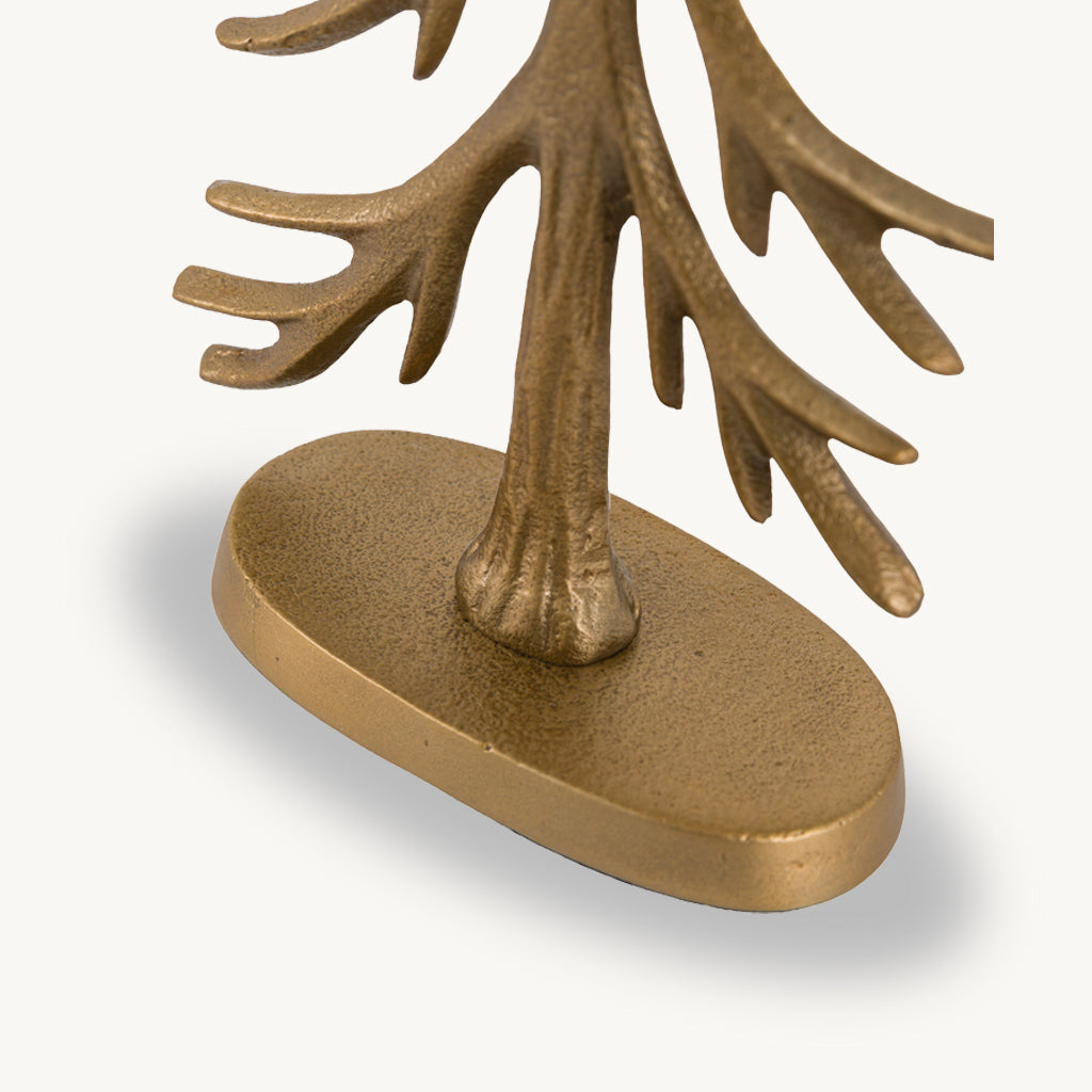 Set of 2 Gold Metal Tree Ornaments