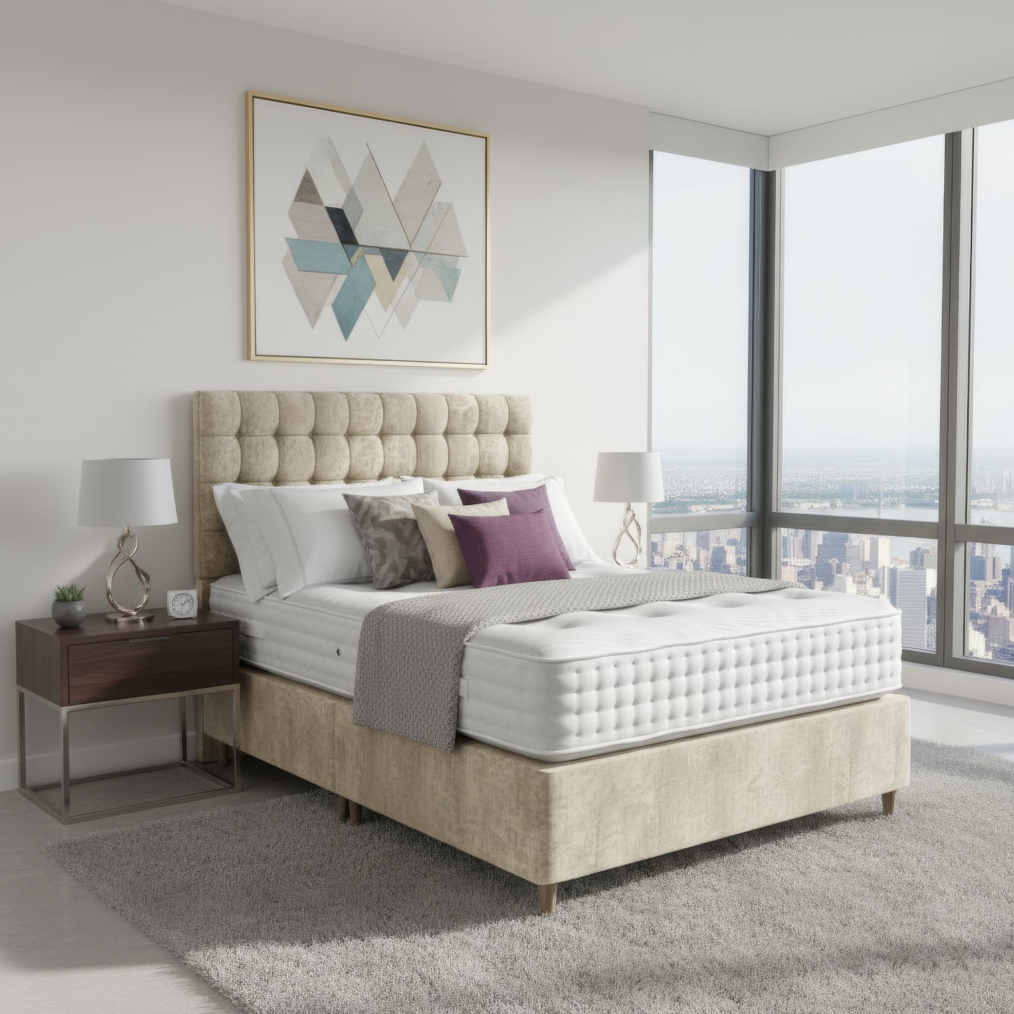 Arighi Bianchi Stamford Headboard in Light Grey