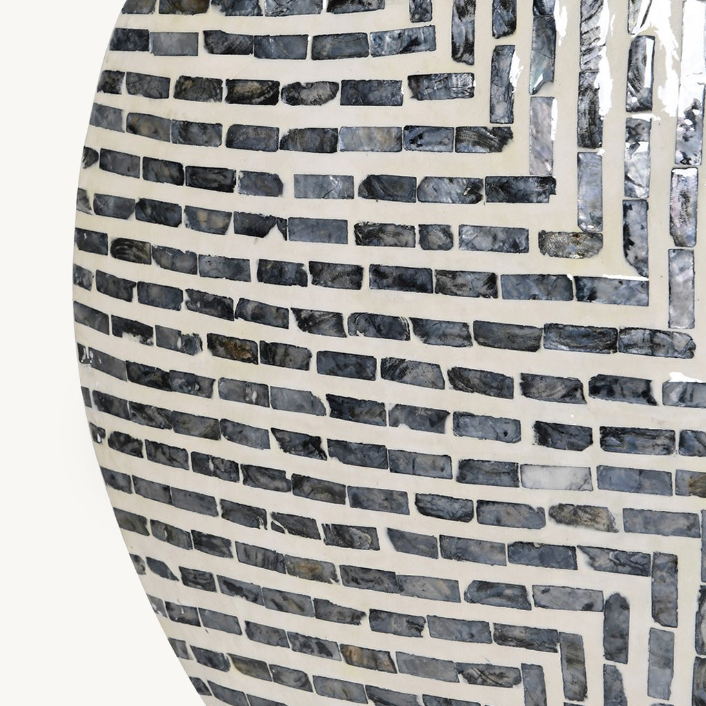 Smoke Capiz Mosaic Vase