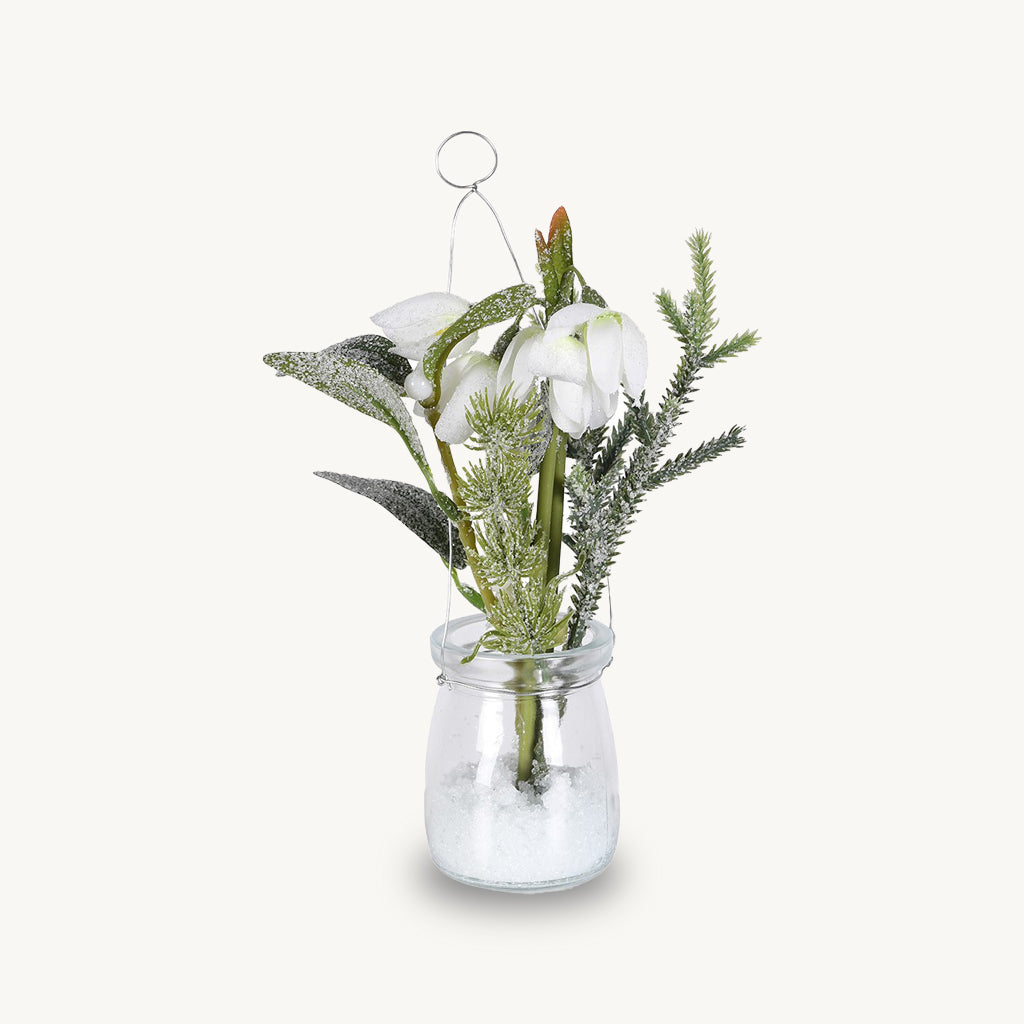 Snowdrop Plant in Glass Pot
