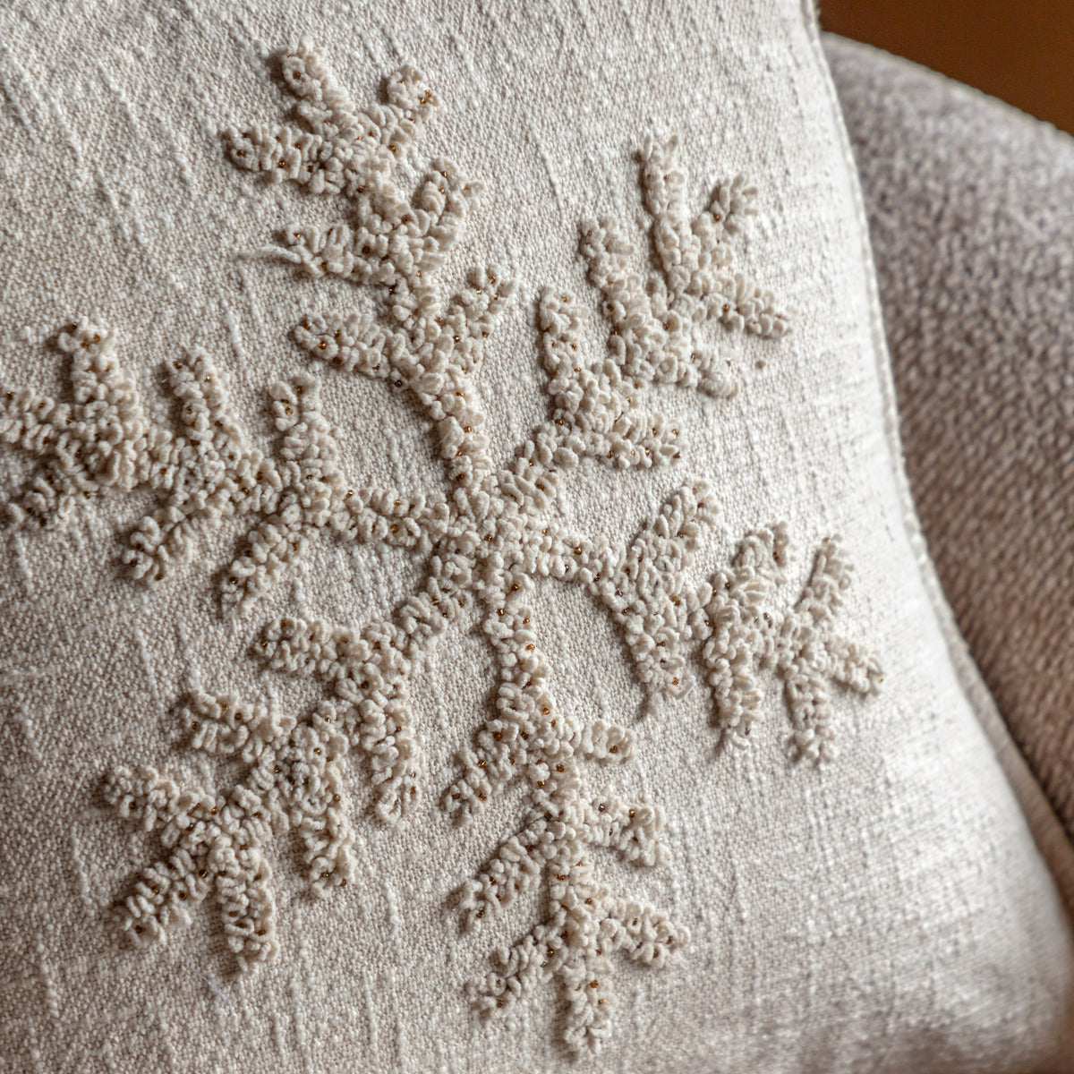 Embroidered Snowflake Cushion
