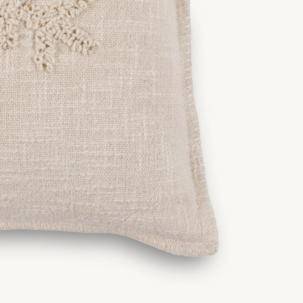 Embroidered Snowflake Cushion