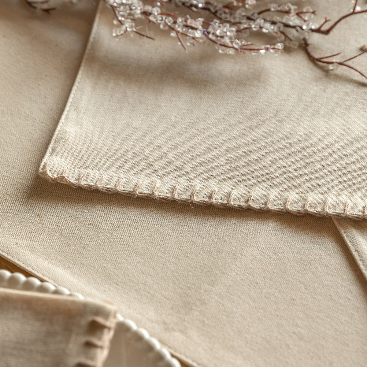 Gold Snowflake Cotton Table Runner