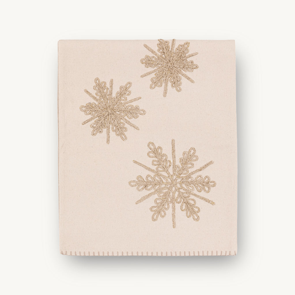Gold Snowflake Cotton Table Runner