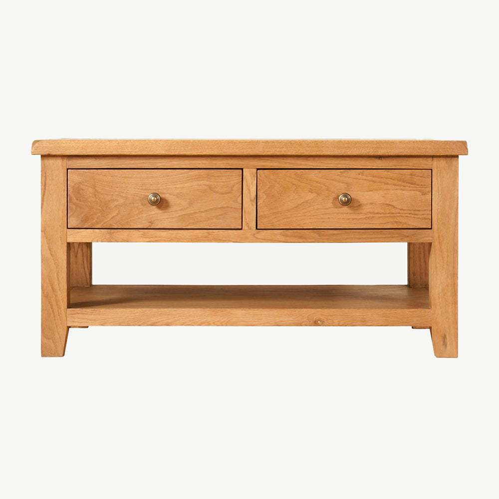 Solid wood coffee table in natural oak finish