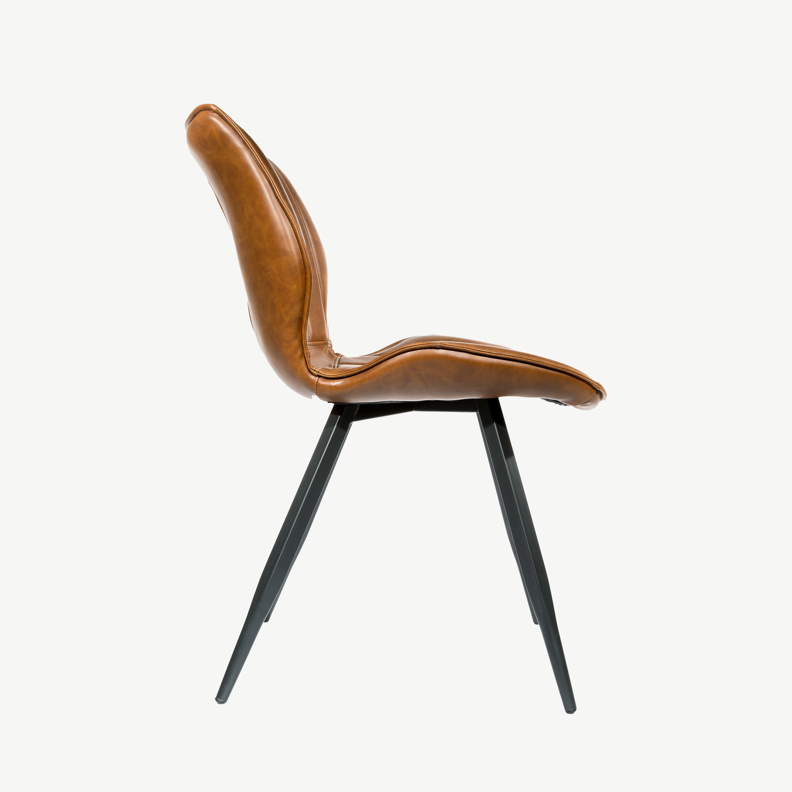 Hudson Vegan Leather Dining Chair in Light Brown