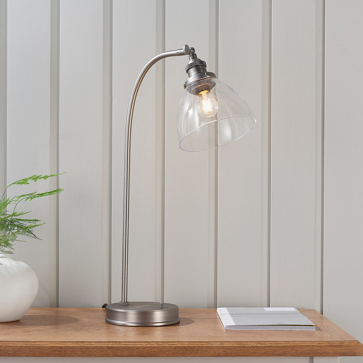 Tatton Brushed Silver Table Lamp