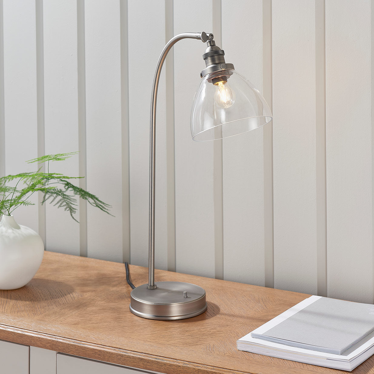 Tatton Brushed Silver Table Lamp