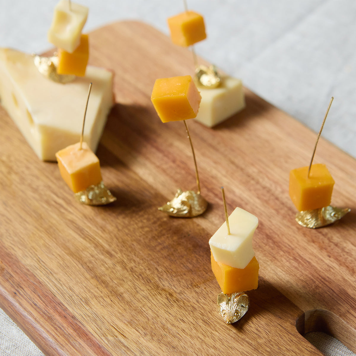The Gloria Gold Metal Mice Cheese Picks
