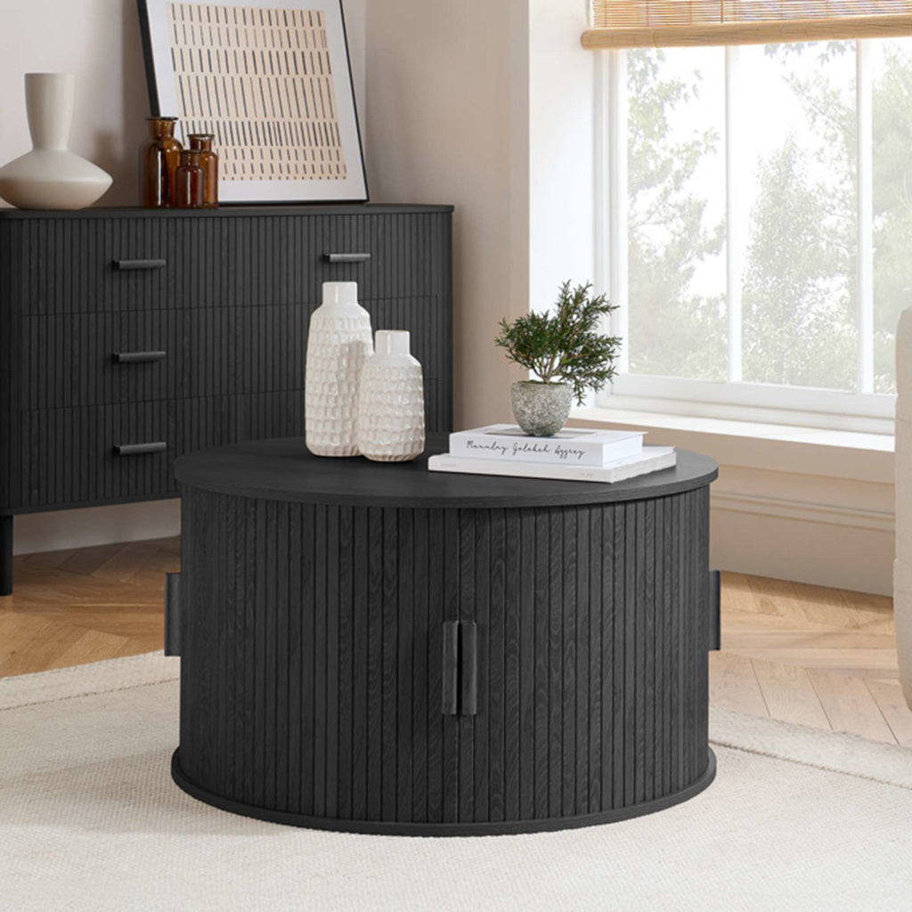 Tiffany Round Fluted Storage Coffee Table