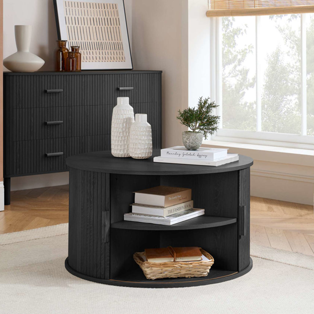 Tiffany Round Fluted Storage Coffee Table