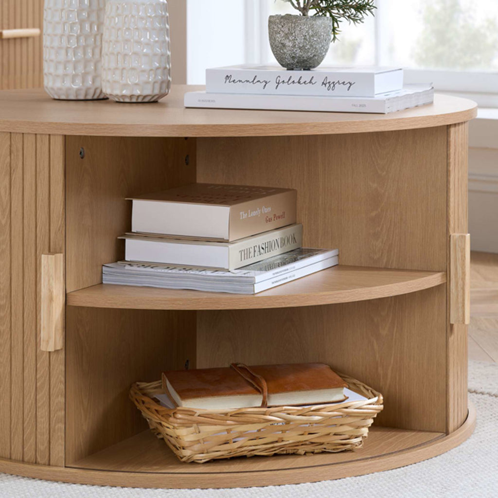 Tiffany Round Fluted Storage Coffee Table