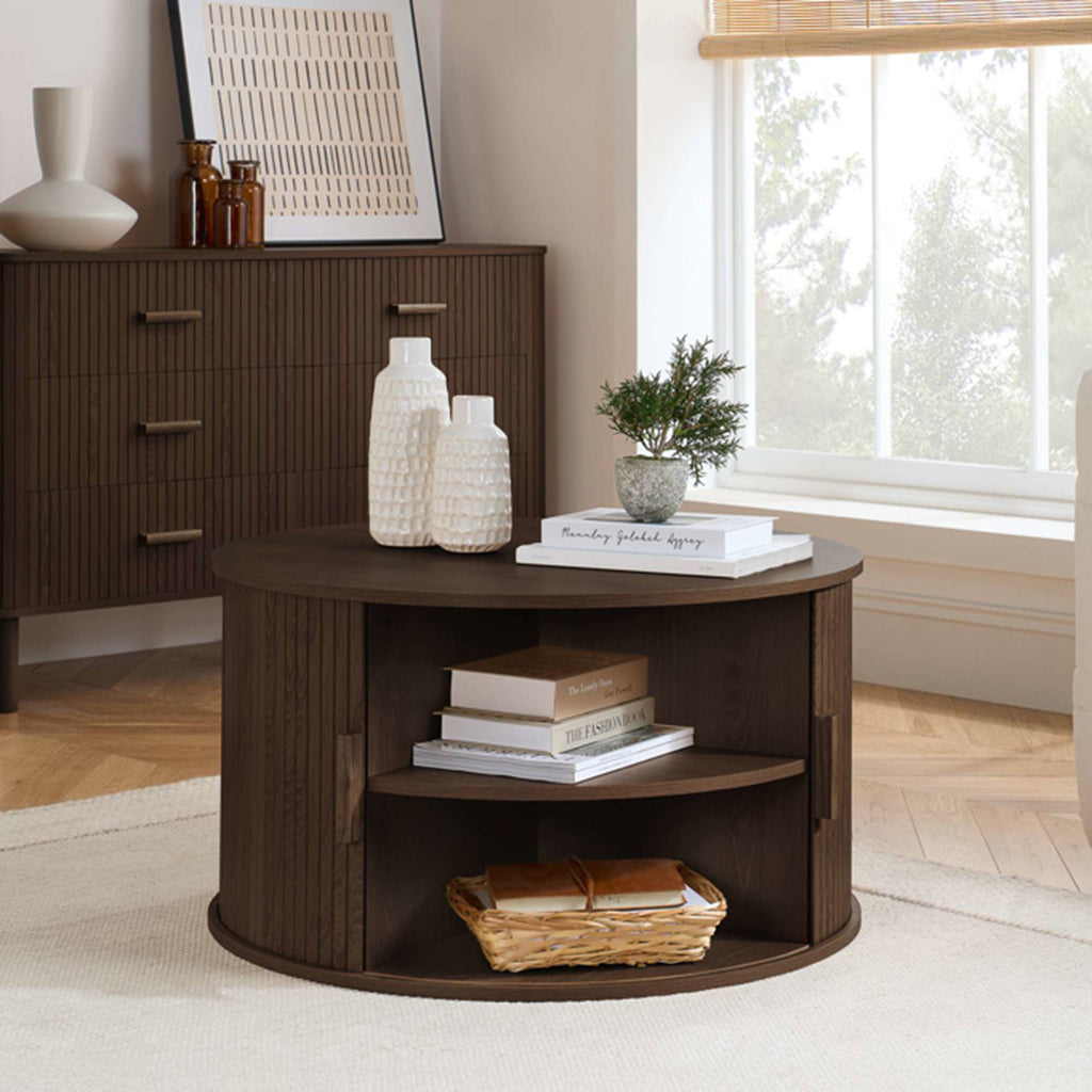 Tiffany Round Fluted Storage Coffee Table