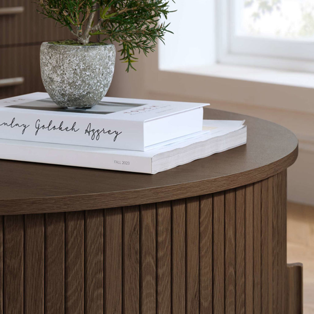 Tiffany Round Fluted Storage Coffee Table