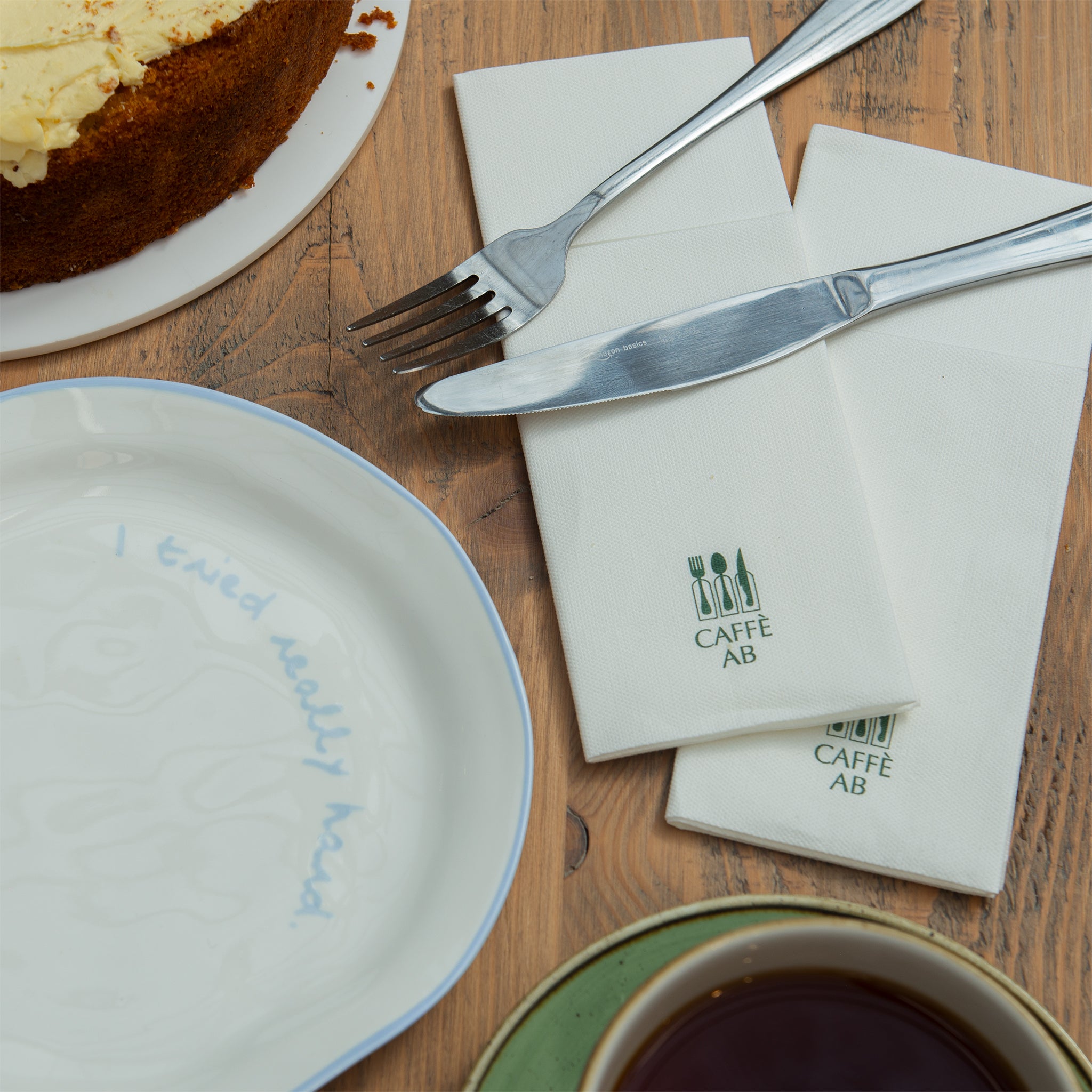 "I tried really hard" Light Blue Tableware Plate