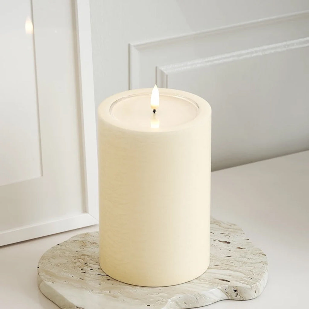 Unique LED Cream Pillar Candle
