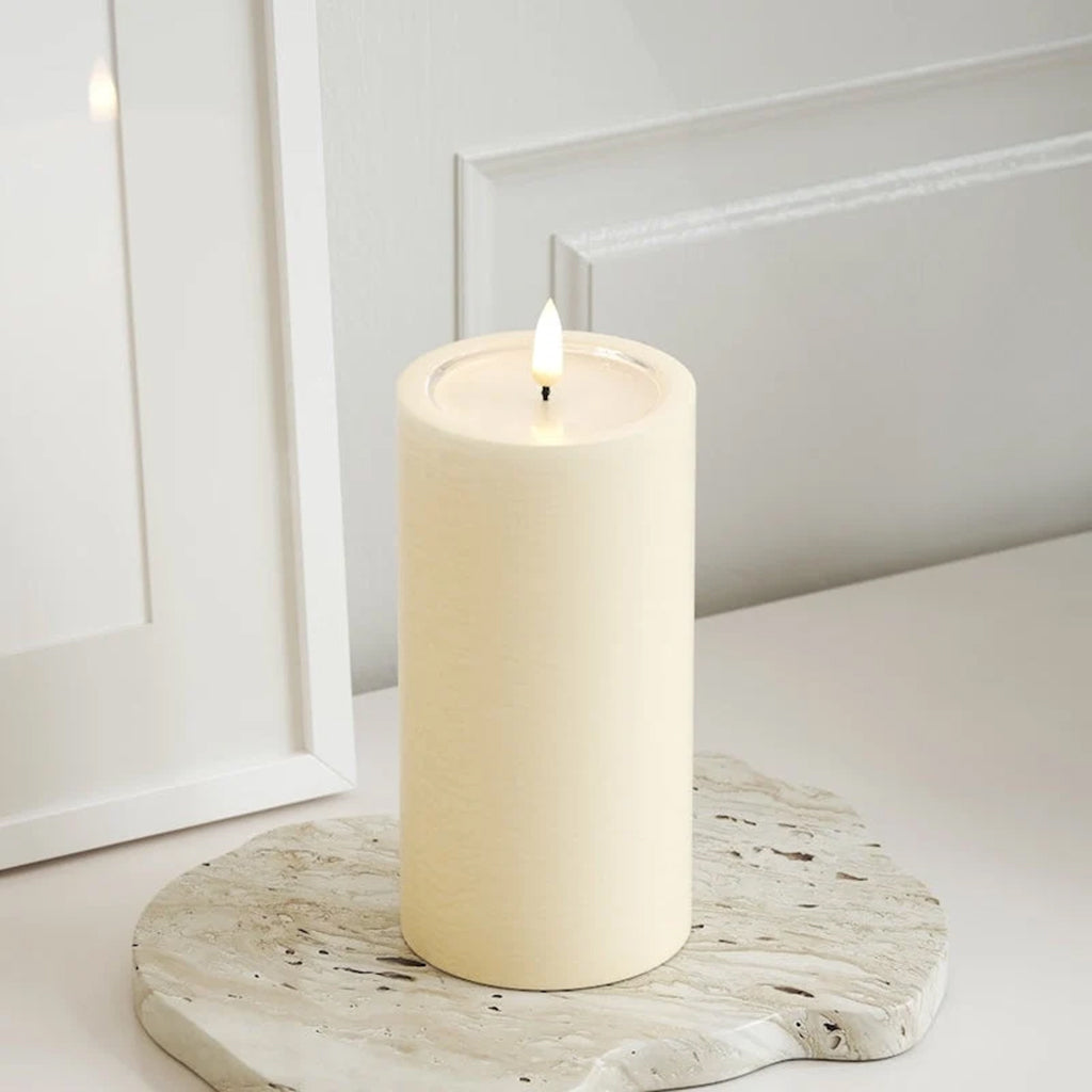 Unique LED Cream Pillar Candle