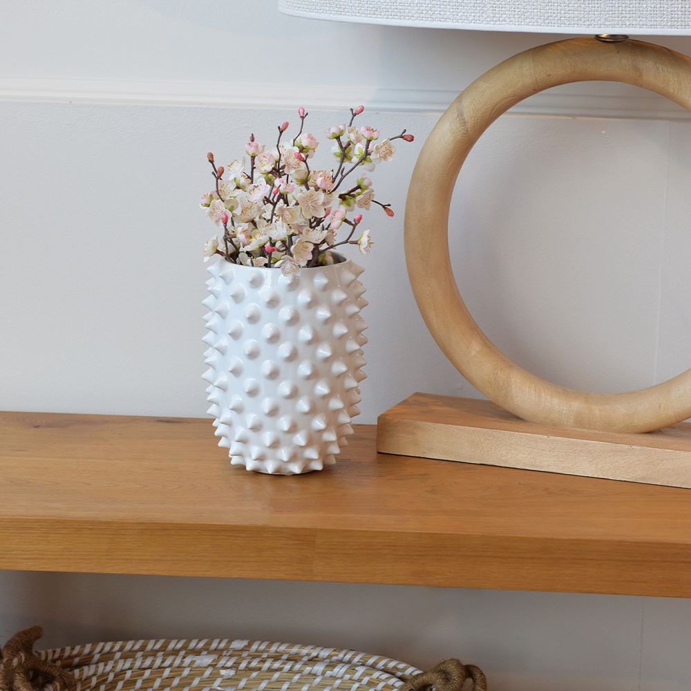 Tall White Spike Vase