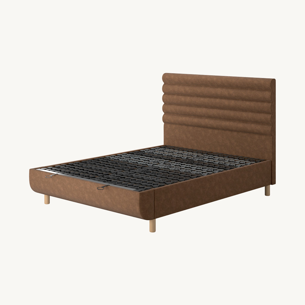 TEMPUR® Arc Ottoman Bed with Vectra Headboard in Light Brown