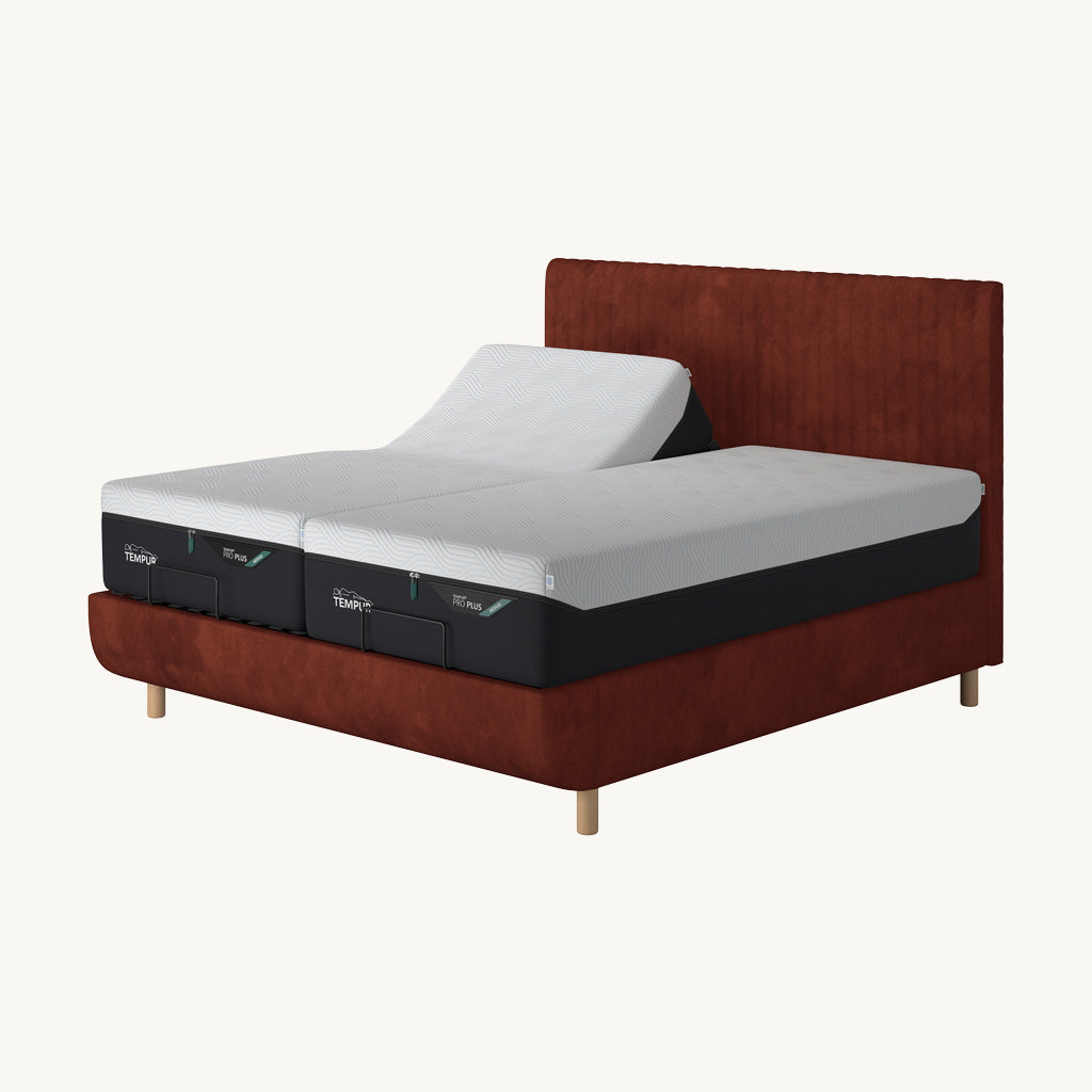 TEMPUR® Arc Adjustable Bed with Vertical Headboard in Brown