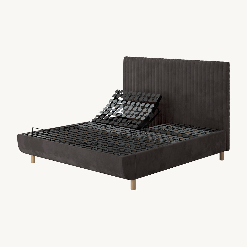 TEMPUR® Arc Adjustable Bed with Vertical Headboard in Grey