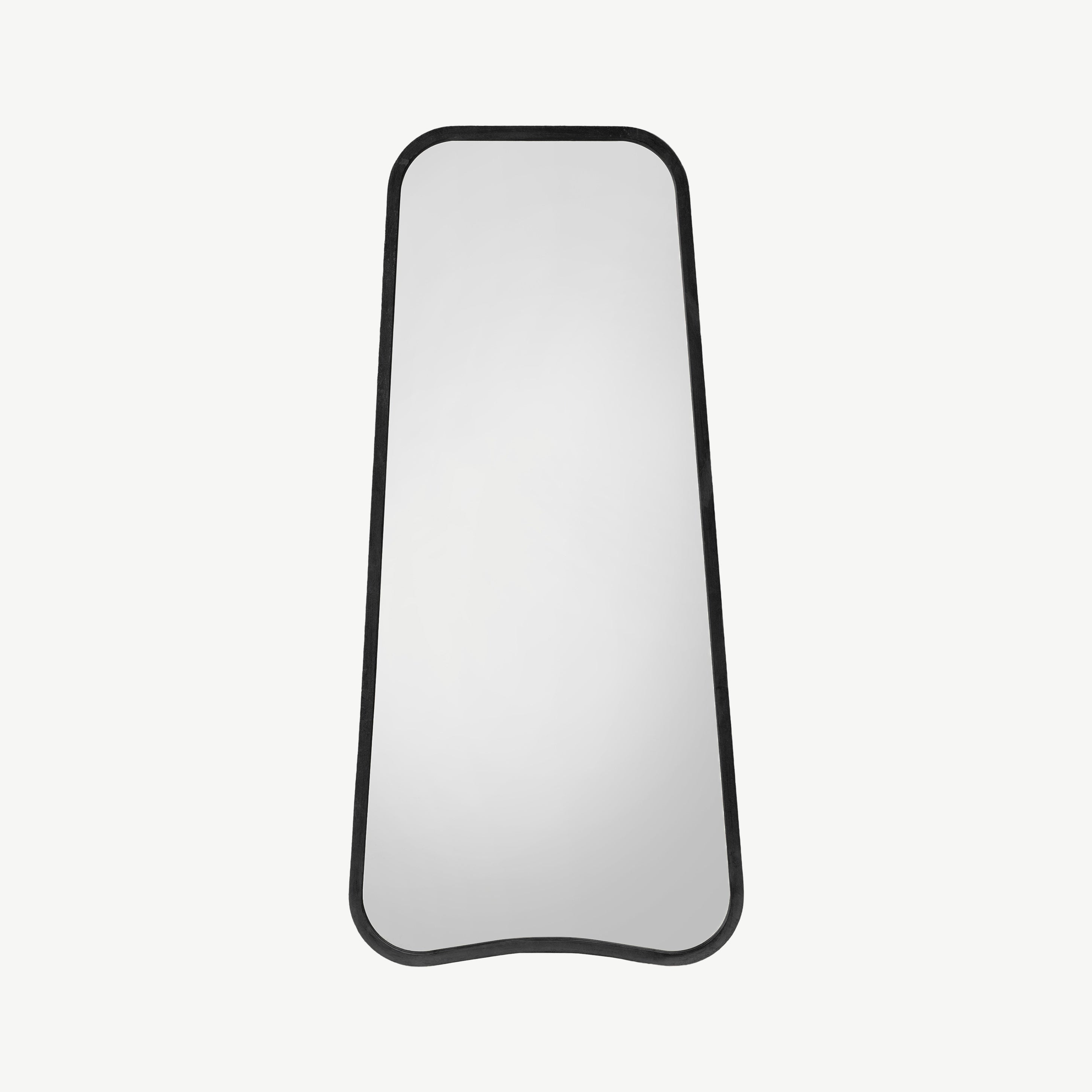 Oval Crescent Leaner Mirror in Black